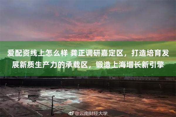 爱配资线上怎么样 龚正调研嘉定区，打造培育发展新质生产力的承载区，锻造上海增长新引擎