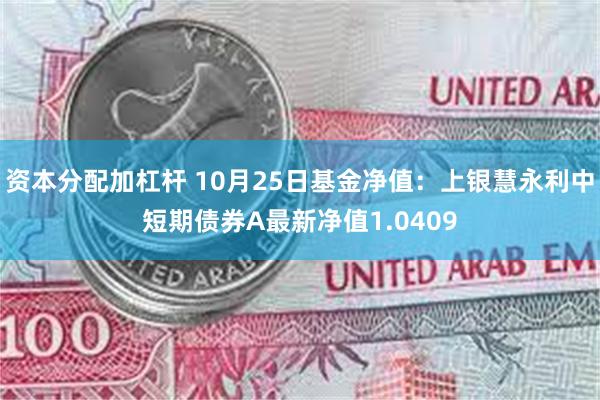 资本分配加杠杆 10月25日基金净值：上银慧永利中短期债券A最新净值1.0409